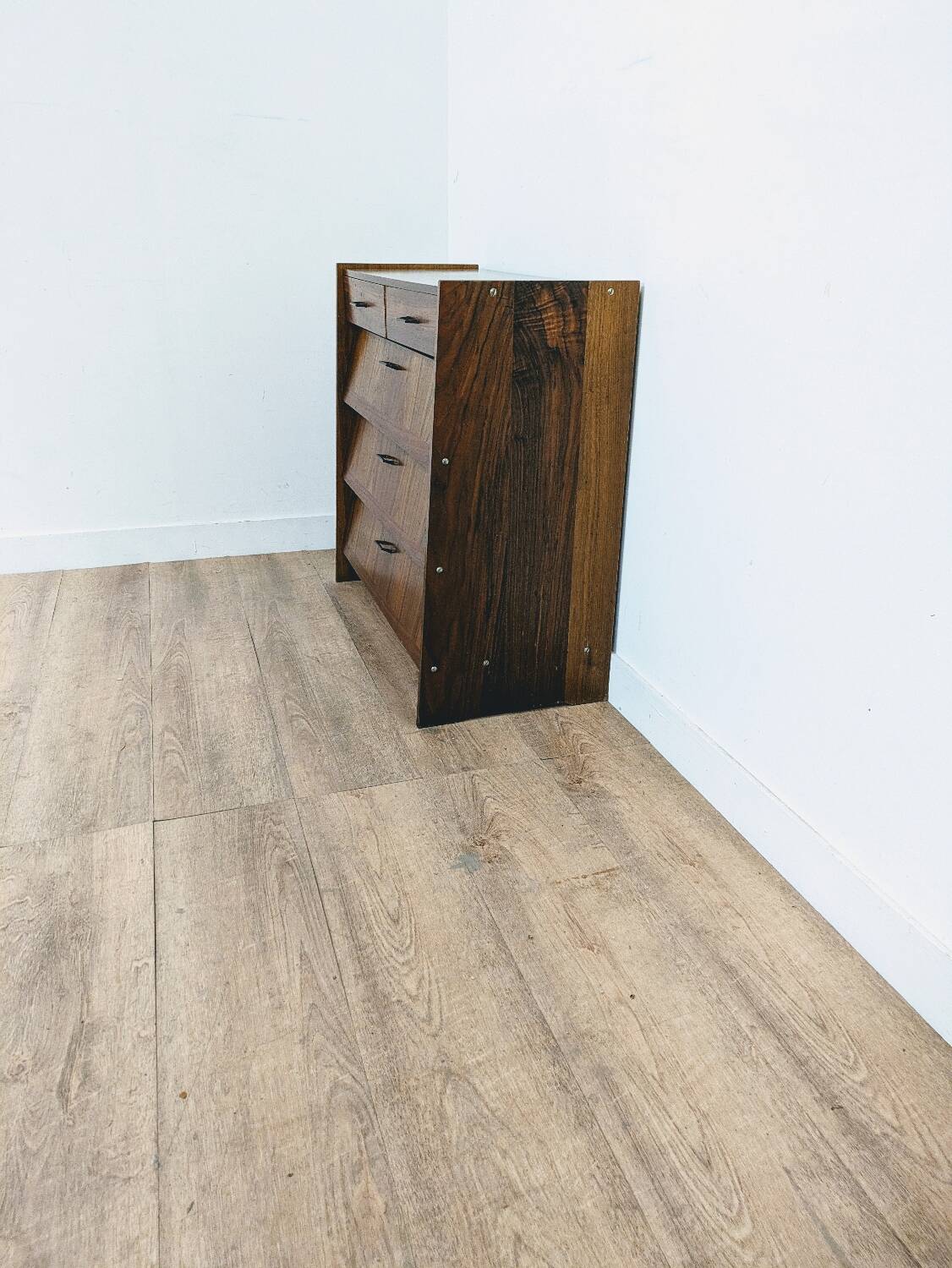 Vintage Scandinavian wooden shoe cabinet