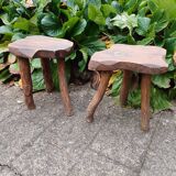 Pair of brutalist stools