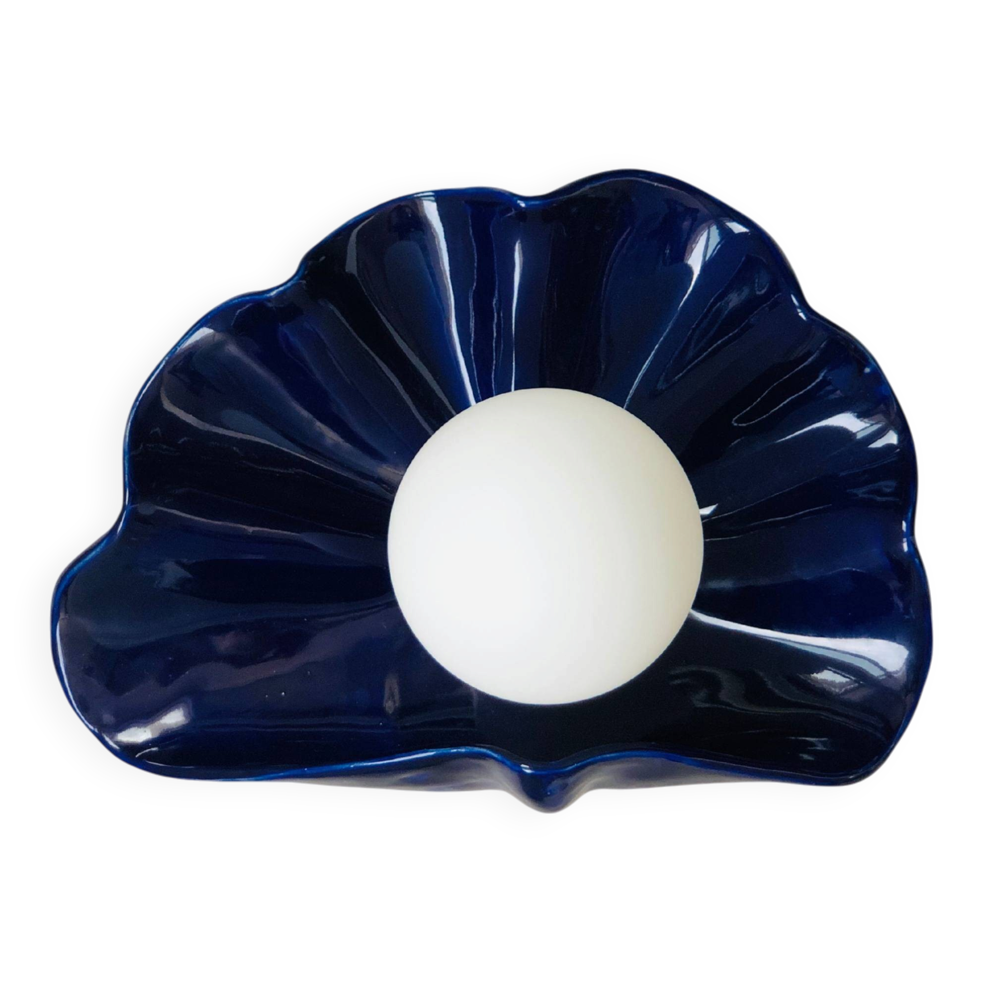 Square Ceramic Wall Light Coco - Concha Blue of Sèvres