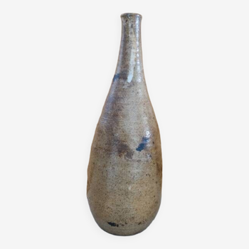 Jacky Coville (born in 1936) - Bottle-shaped soliflore vase - In brown enamelled stoneware