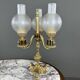 Pair of three-light candelabra in bronze, 20th century