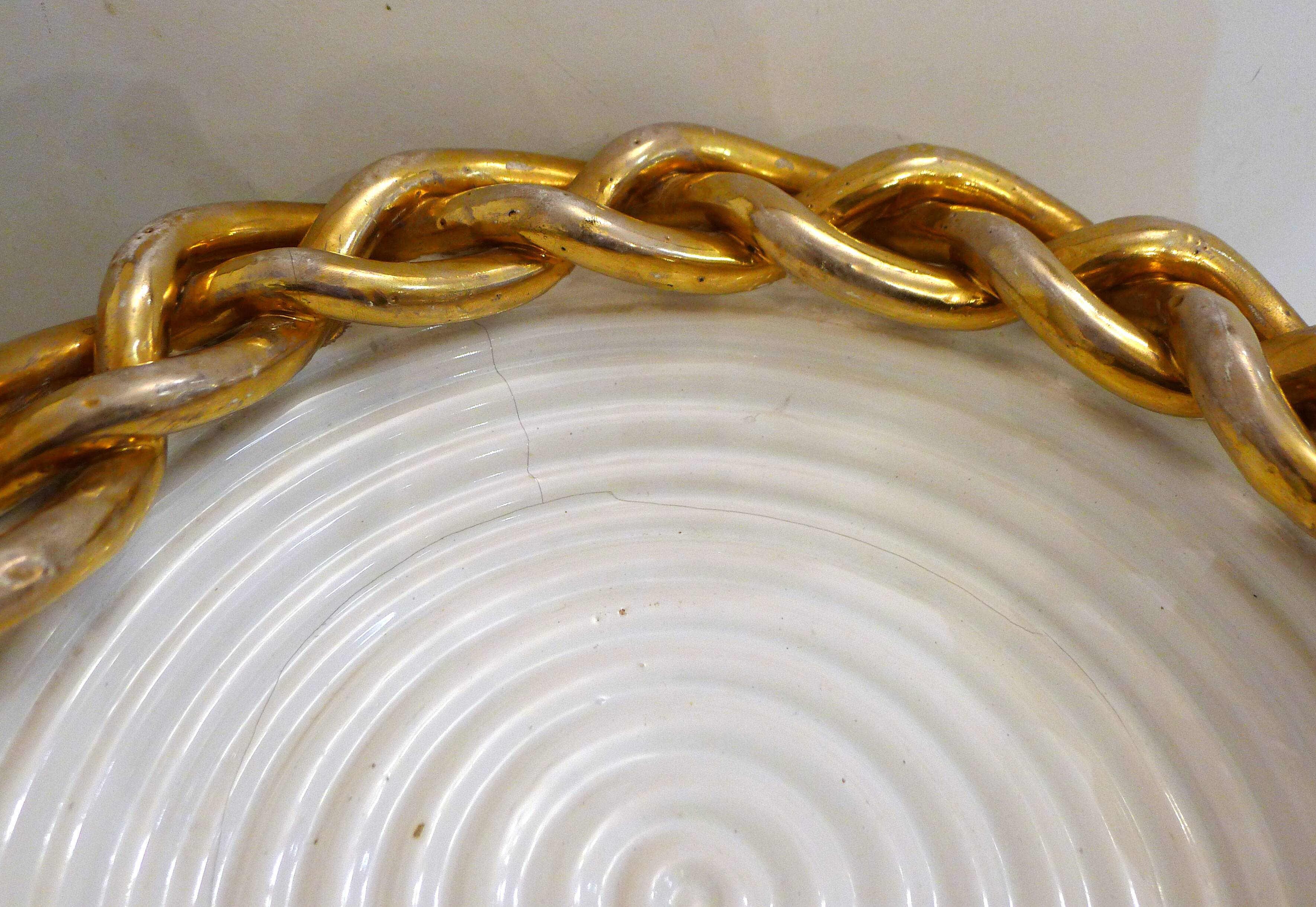 Woven coupe plate 1950s by E. Tessier