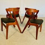 Chaises à manger vintage danoises par Kai Kristiansen pour Schou Andersens MøbelFabrik