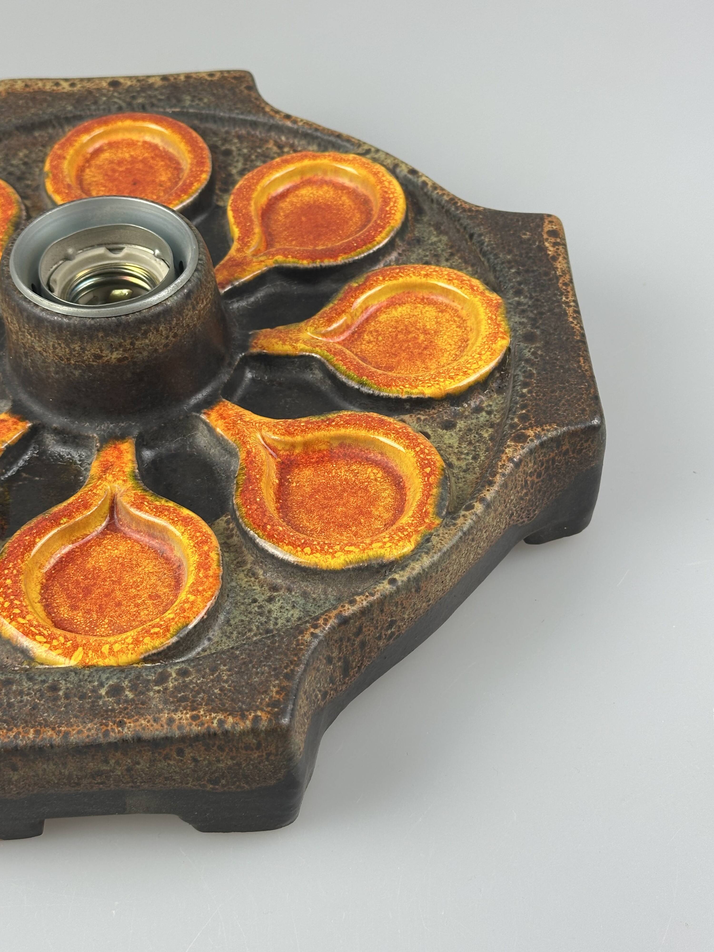 1960s/1970s Ceramic Wall Sconce, Mid-Century Space Age Design