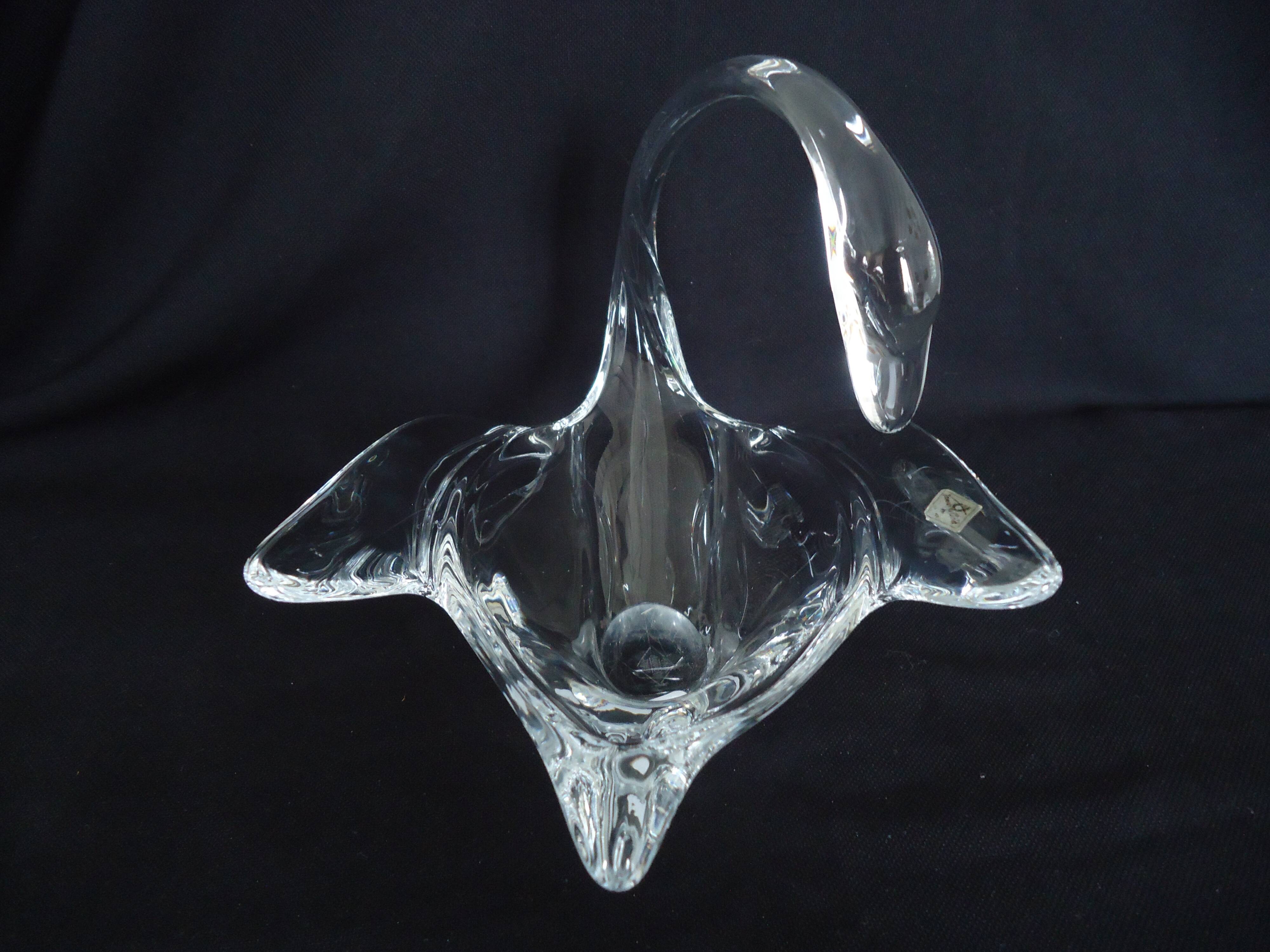 Coupe Vide-poche cristal de Vannes Le Châtel en forme de Cygne