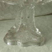 Crystal cut bowl on a fish head foot, late 19th century.