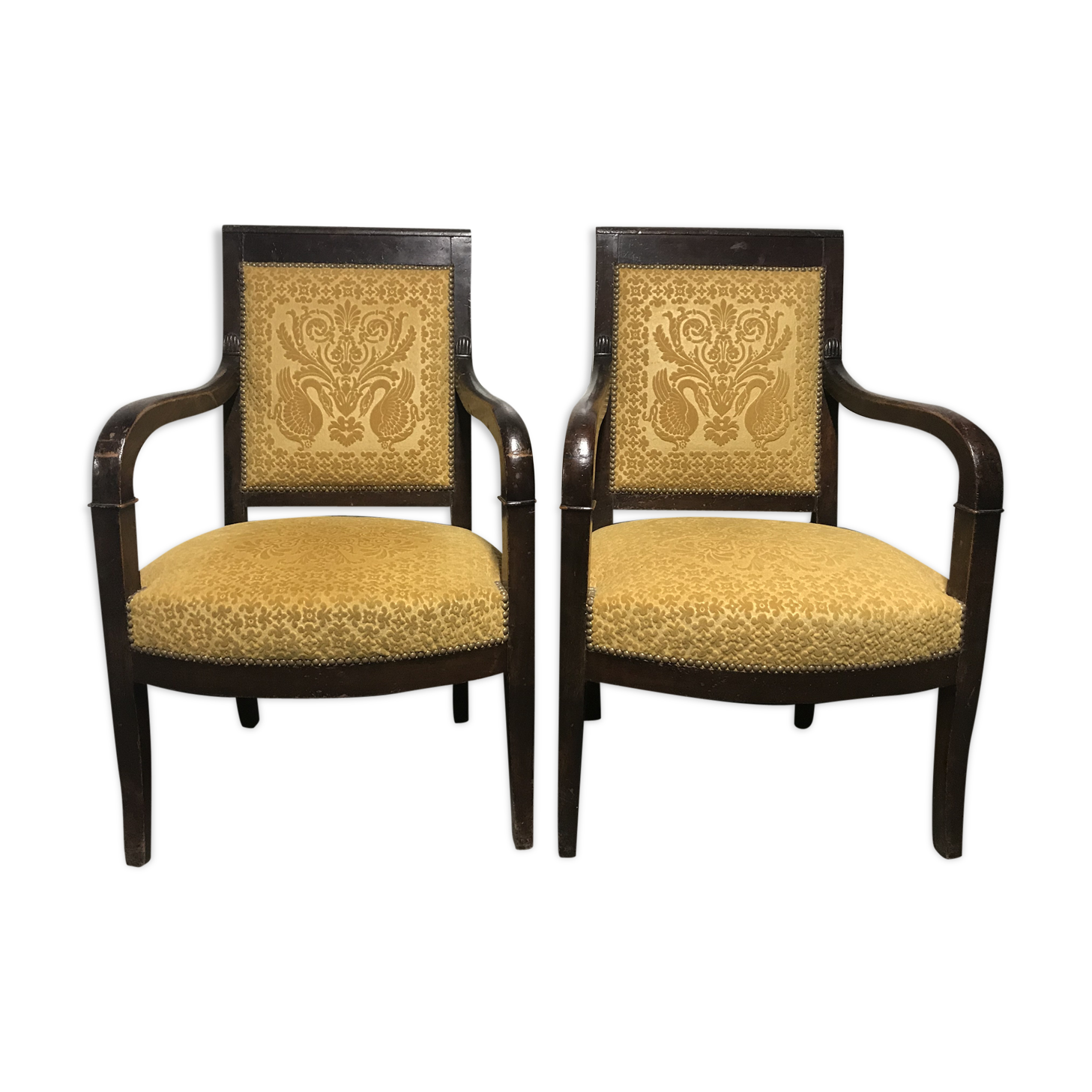 Pair of sticks Empire armchair