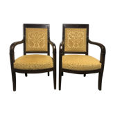 Paire de fauteuils Empire à crosses