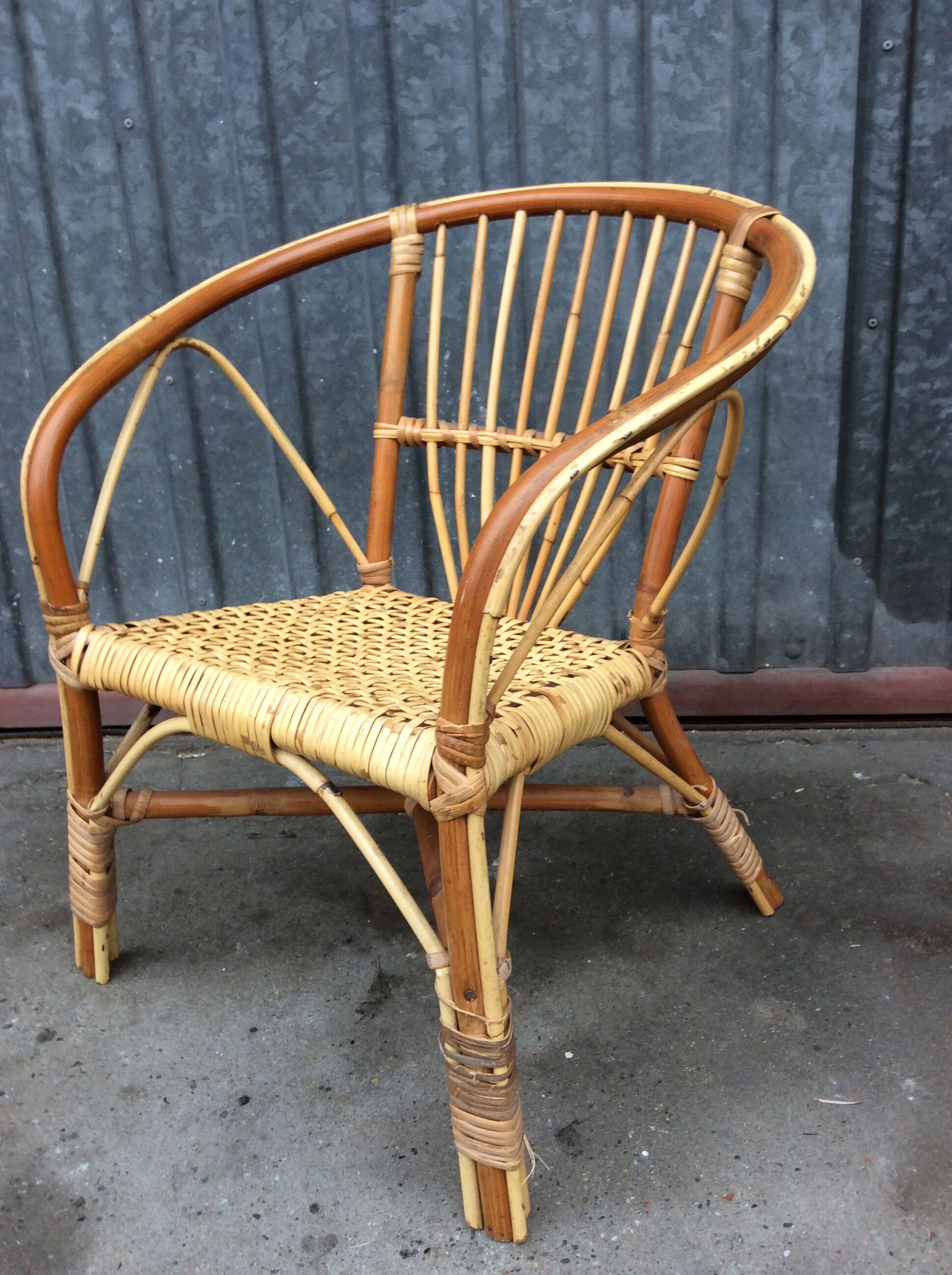 Child rattan chair from the 60s and 70s