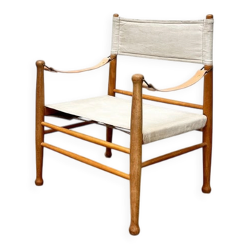 Fauteuil safari danois moderne du milieu du siècle de Farstrup, années 1960