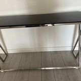 Designer console in glass and metal
