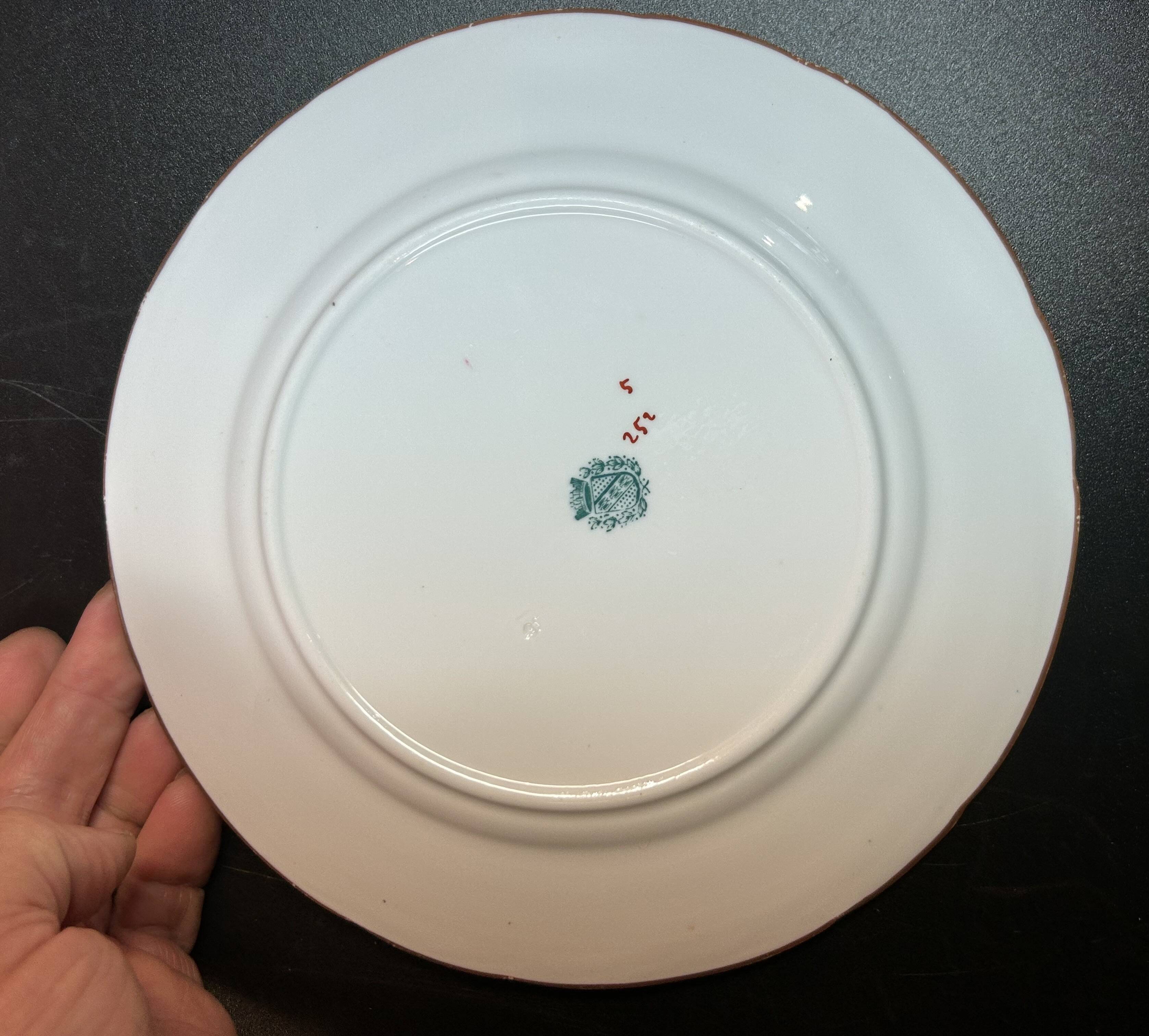 Sarreguemines Minton 252 set of 6 plates + 1 gift, 21 cm diameter