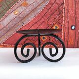 Black wrought iron picnic candle holder
