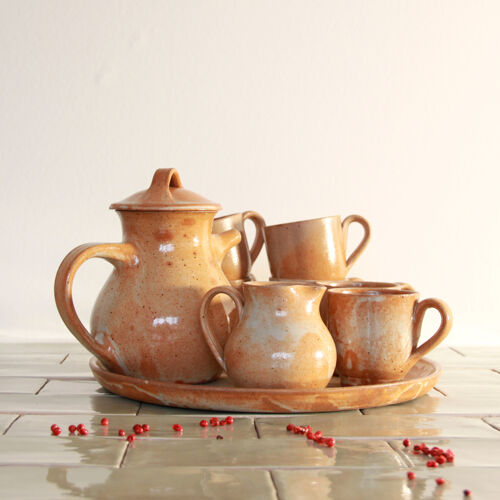 Service à café ou thé en poterie vintage art de la table