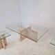 Set of 3 Italian Marble Coffee or Side Tables with Glass, 1980s