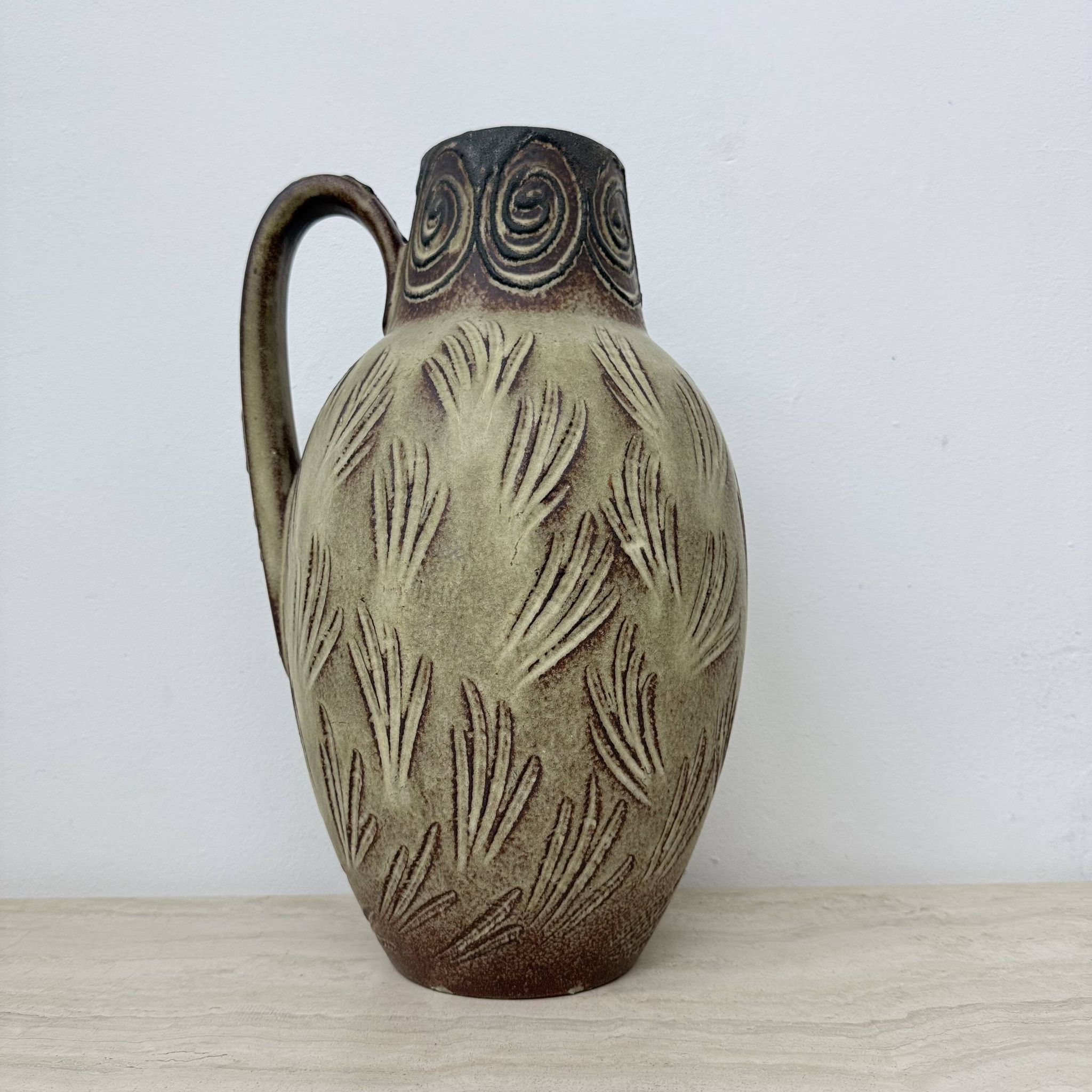 Vase vintage Scheurich d'Allemagne de l'Ouest à décor de chevaux, années 1970