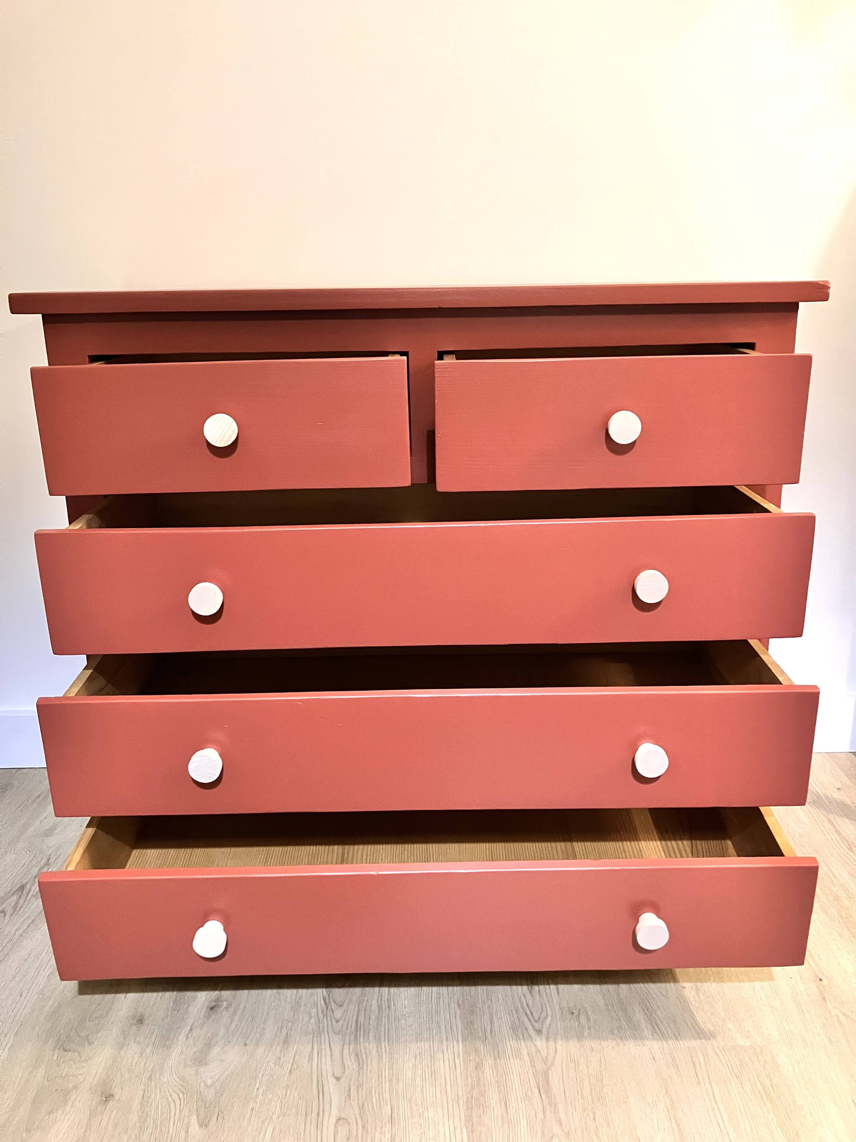 Solid pine chest of drawers