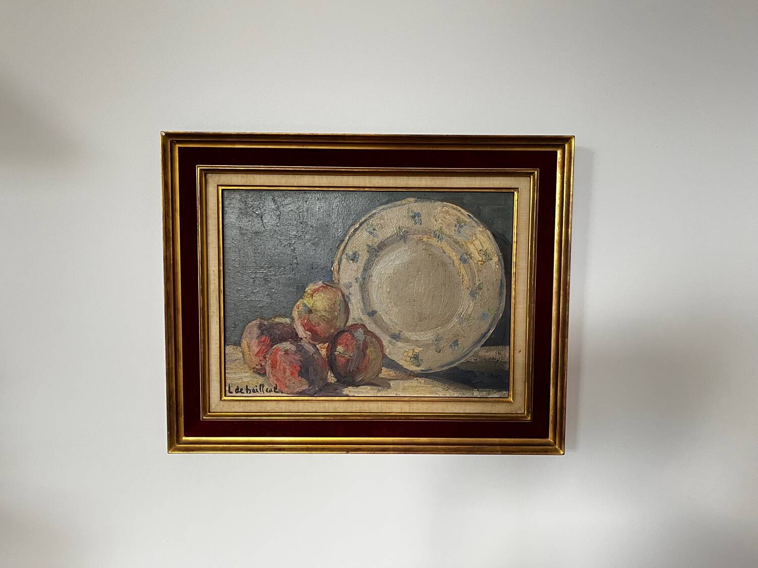 Oil on canvas - still life - signed Leonie de Bailleul