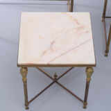 Brass and Marble Nesting Tables 1950s France