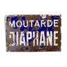Large enamel plate Diaphane Mustard restored on OSB