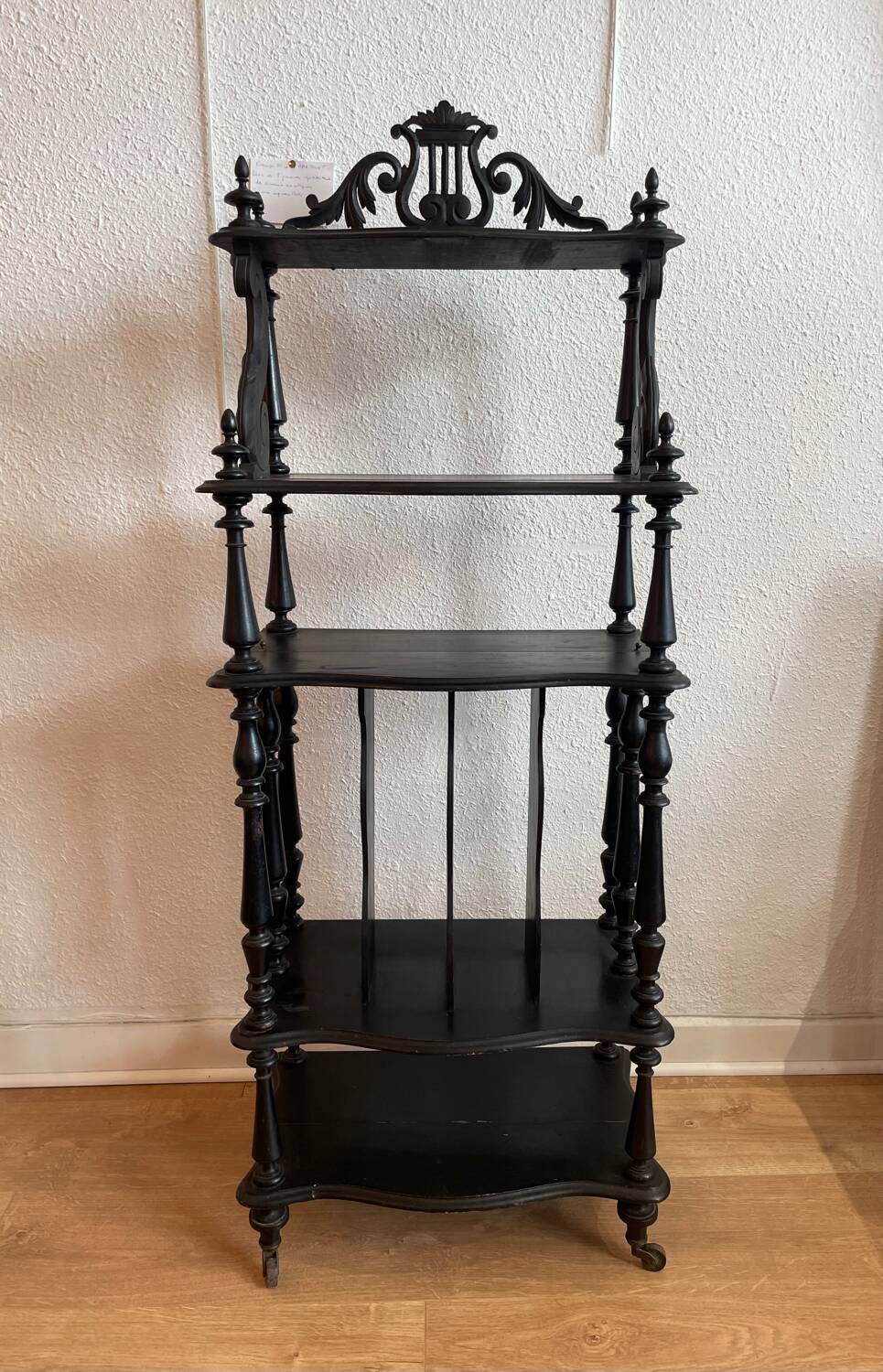 Napoleon III blackened wood music shelf