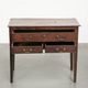 Table basse anglaise antique de style lowboy du XVIIIe siècle en chêne.