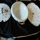 soup and porcelain dish Limoges floral decoration