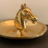 Horse-headed brass ashtray