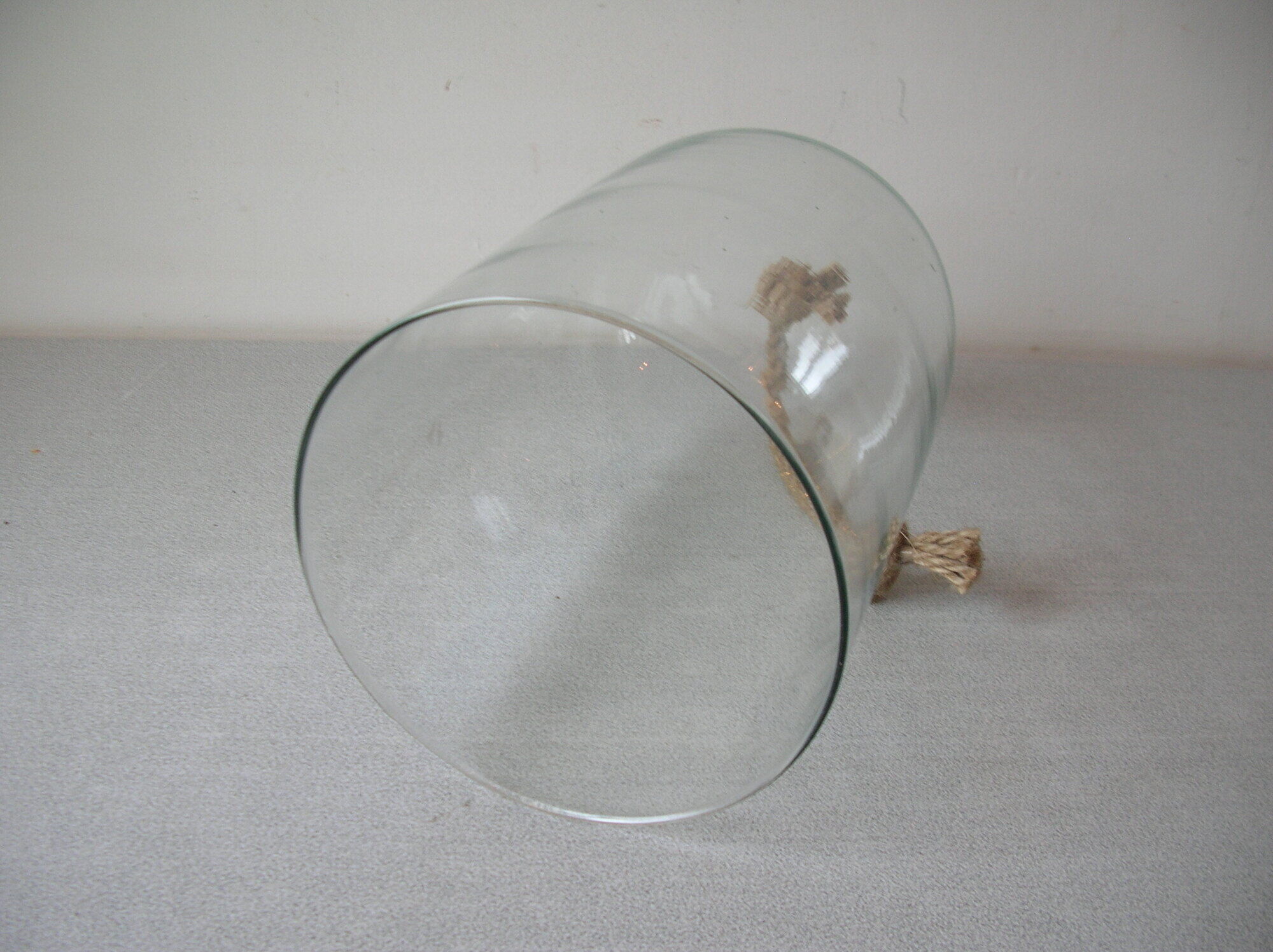 Bell globe glass and rope 26 cm vintage retro deco cabinet of curiosities