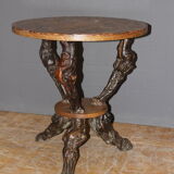 Brutalist pedestal table in vine around 1950