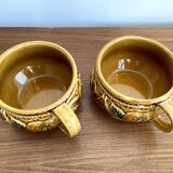 Pair of Japanese Majolica Soup Bowls Featuring Tomatoes and Onions