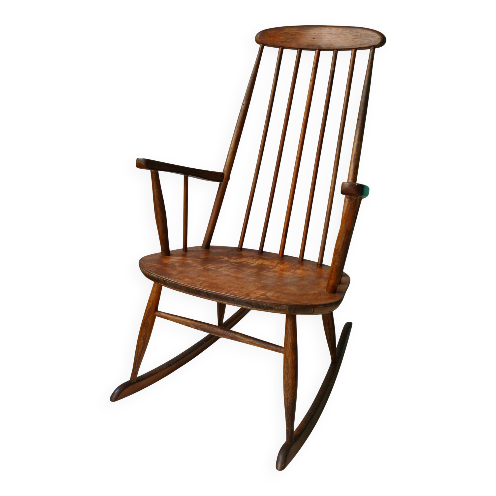 Fauteuil à bascule / Rocking Chair vintage en hêtre 1960 par Stol Kamnik