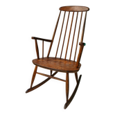 Fauteuil à bascule / Rocking Chair vintage en hêtre 1960 par Stol Kamnik