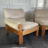 Canapé trois modules en alcantara beige