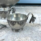 French pewter punch bowl set with 10 cups and ladle – grapevine Etain