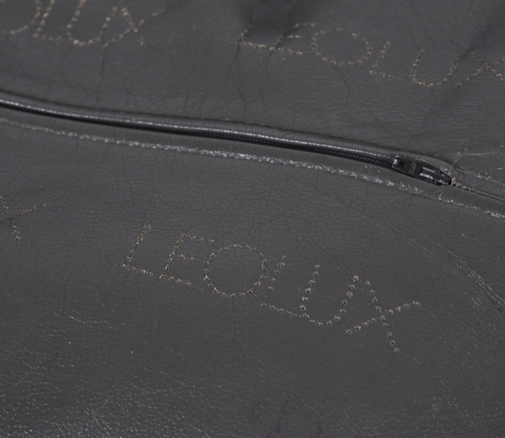 Vintage grey leather sofa from Leolux, 1980