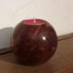 Scandinavian candle holder in elm magnifying glass
