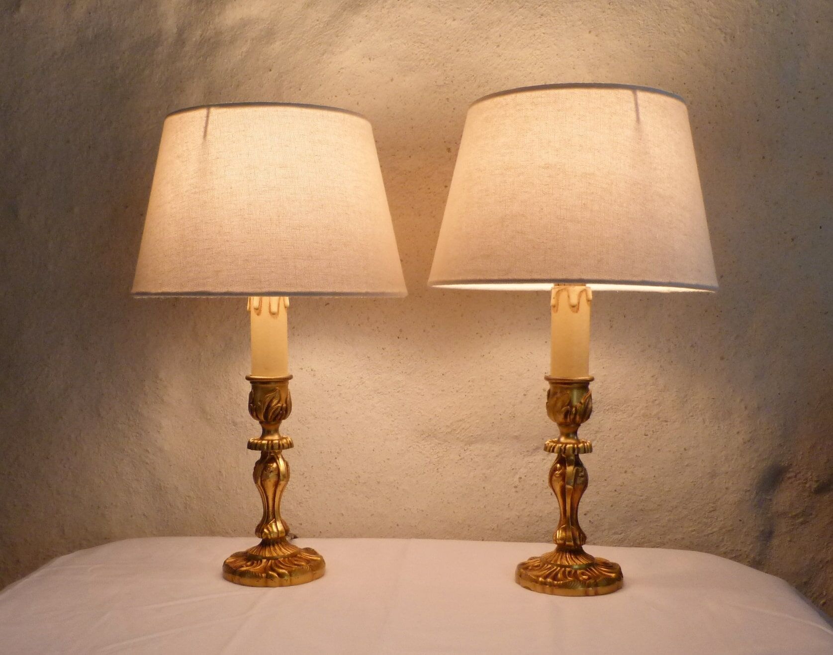 Paire de lampes bougeoir
