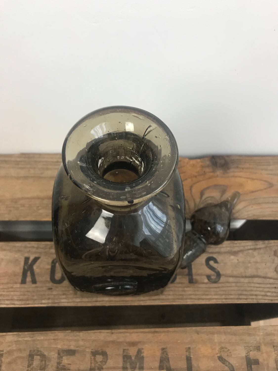 Old carafe from the 60s/70s in bubbled glass