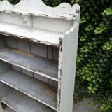 Old white shelf in weathered pine