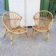 Paire de fauteuils en rotin vintage