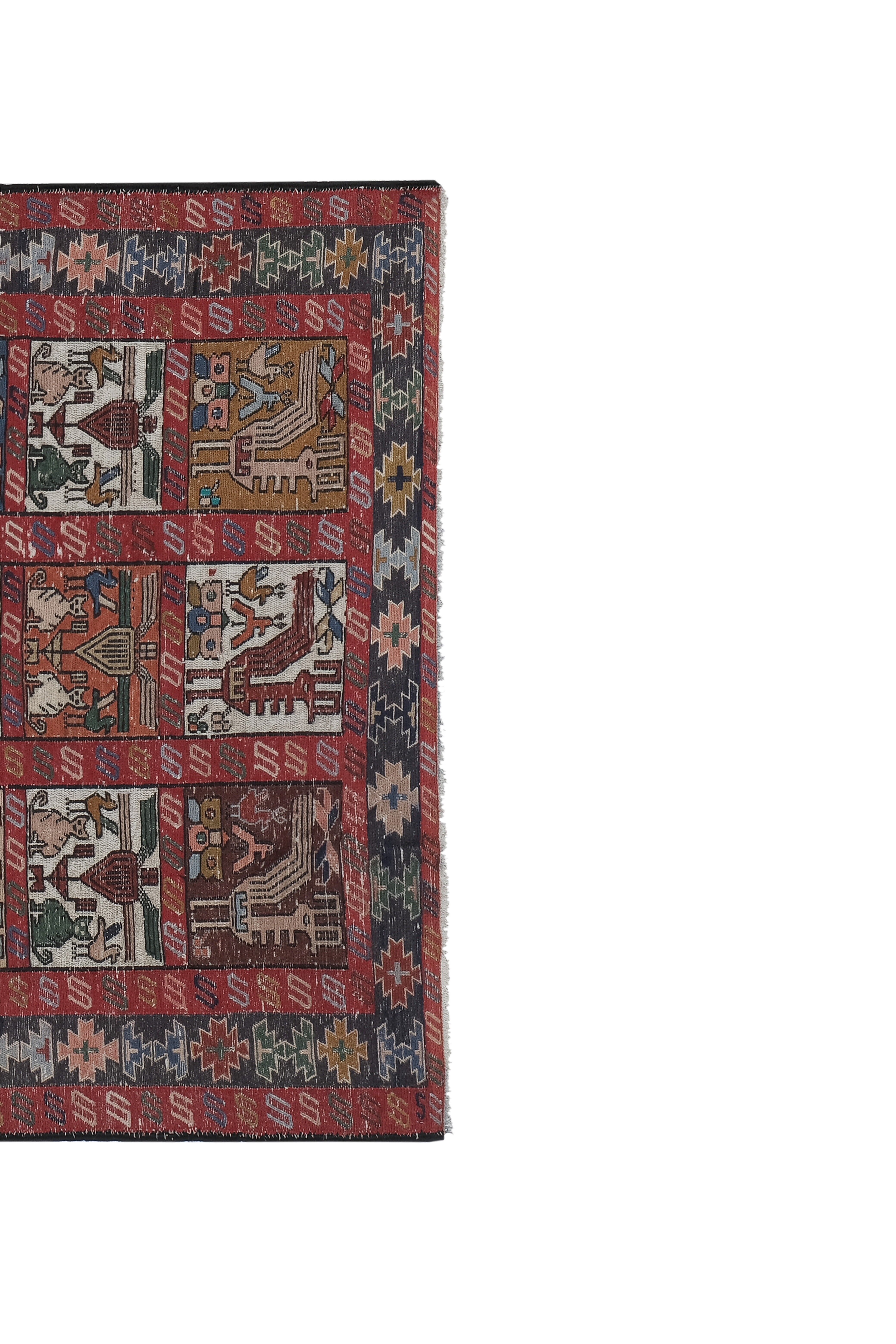 Vintage Turkish rug from Oushak, hand-woven 120x185 cm