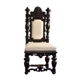 Classic black and white wooden throne