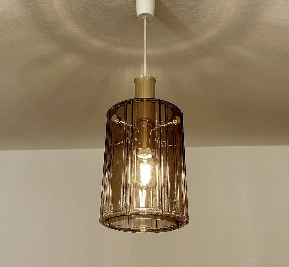 Vintage Glass Pendant Light Limburg, 1970s