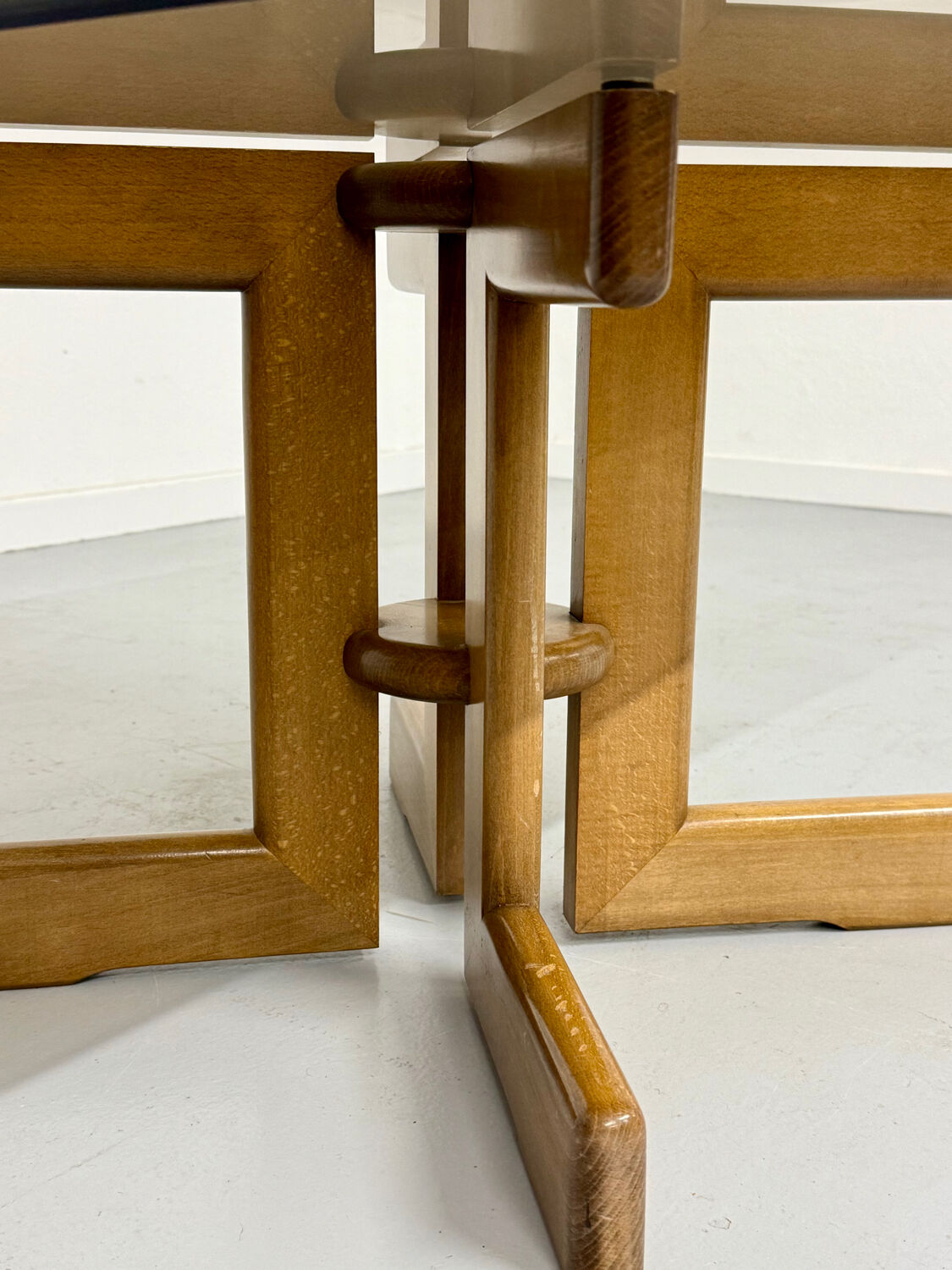 Vintage coffee table in wood and smoked glass, Scandinavian design, 70s