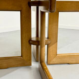 Vintage coffee table in wood and smoked glass, Scandinavian design, 70s