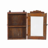 Vintage Red Wall Showcase Old Teck Patina and Piece of Origin India