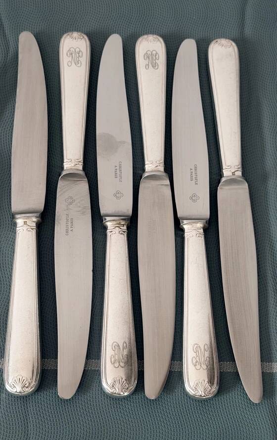 Antique Christofle Marot Bérain cutlery set – Silver-plated metal – 35 pieces for 6 people