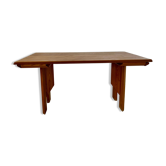 Table de repas en orme massif design Seltz, années 70