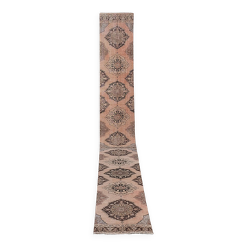 Vintage Turkish hallway rug 81x722 cm